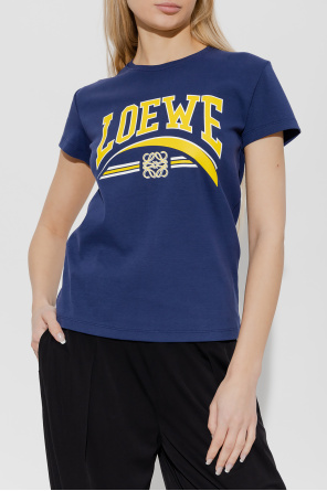 Tシャツ・カットソー Loewe Blu Navy Girocollo Maniche Corte Svasate. LOEWE Cotton Two-Tone-Anagram T-Shirt | Harrods US